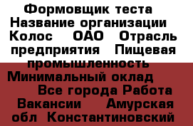 Формовщик теста › Название организации ­ Колос-3, ОАО › Отрасль предприятия ­ Пищевая промышленность › Минимальный оклад ­ 21 000 - Все города Работа » Вакансии   . Амурская обл.,Константиновский р-н